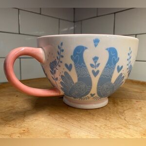 Gallery Folksy Blue and Pink Ceramic Mug